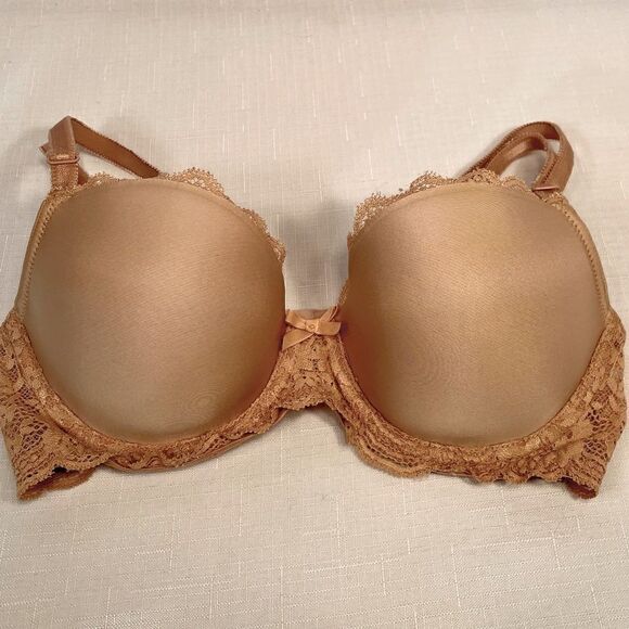 TAUPE VICTORIA’s SECRET DREAM ANGELS LINED DEMI BRA 32C - Picture 1 of 7